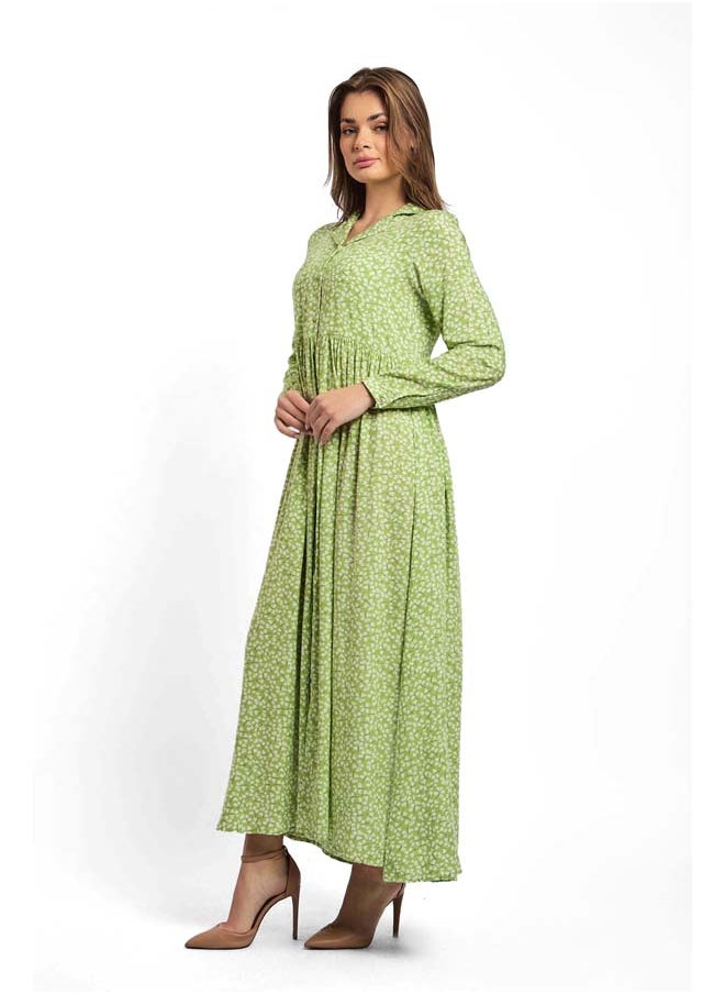 Premoda - Fancy V-Neck Shirt Dress With Short Sleeves - Image 1