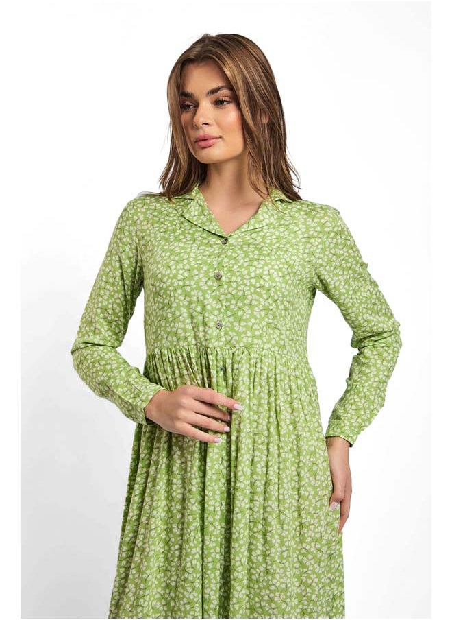 Premoda - Fancy V-Neck Shirt Dress With Short Sleeves - Image 1