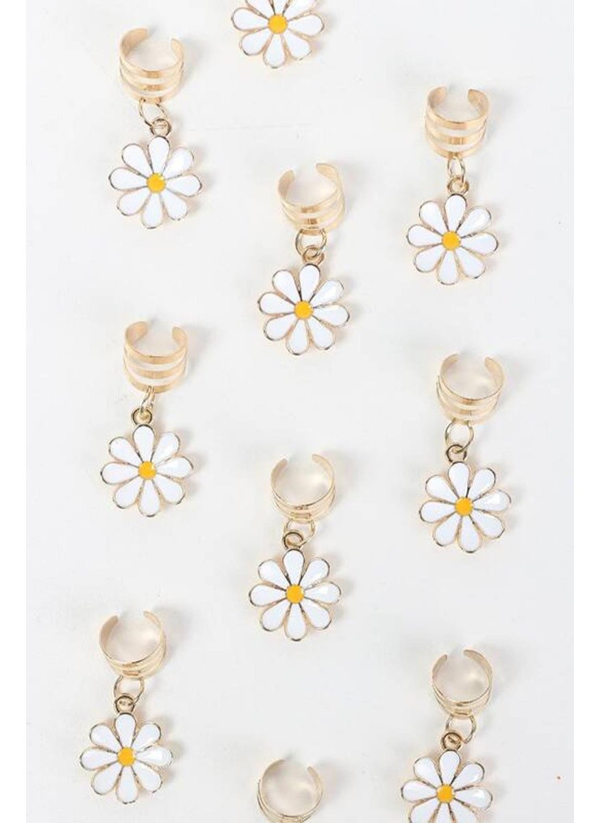 Bahels - Gold Bohema Daisy Hair Earring Clasp Set 5 Pieces - Image 1