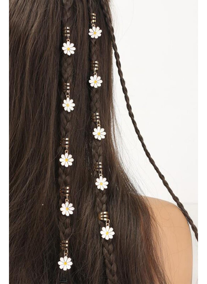 Bahels - Gold Bohema Daisy Hair Earring Clasp Set 5 Pieces - Image 1