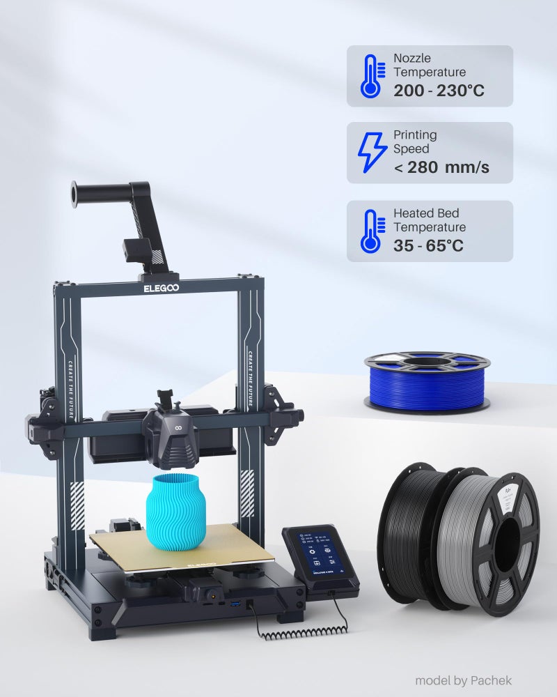 ELEGOO PLA+ Filament 1.75mm White 1KG, High Toughness PLA Plus 3D Printer Filament Dimensional Accuracy +/- 0.02mm, 1kg Spool(2.2lbs) Fits for Most FDM 3D Printers - Image 5