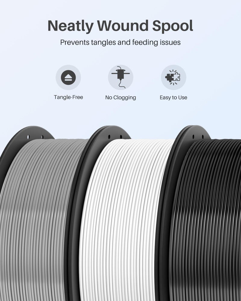 ELEGOO PLA+ Filament 1.75mm White 1KG, High Toughness PLA Plus 3D Printer Filament Dimensional Accuracy +/- 0.02mm, 1kg Spool(2.2lbs) Fits for Most FDM 3D Printers - Image 4