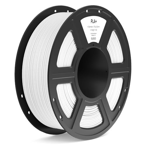 ELEGOO PLA+ Filament 1.75mm White 1KG, High Toughness PLA Plus 3D Printer Filament Dimensional Accuracy +/- 0.02mm, 1kg Spool(2.2lbs) Fits for Most FDM 3D Printers - Image 1