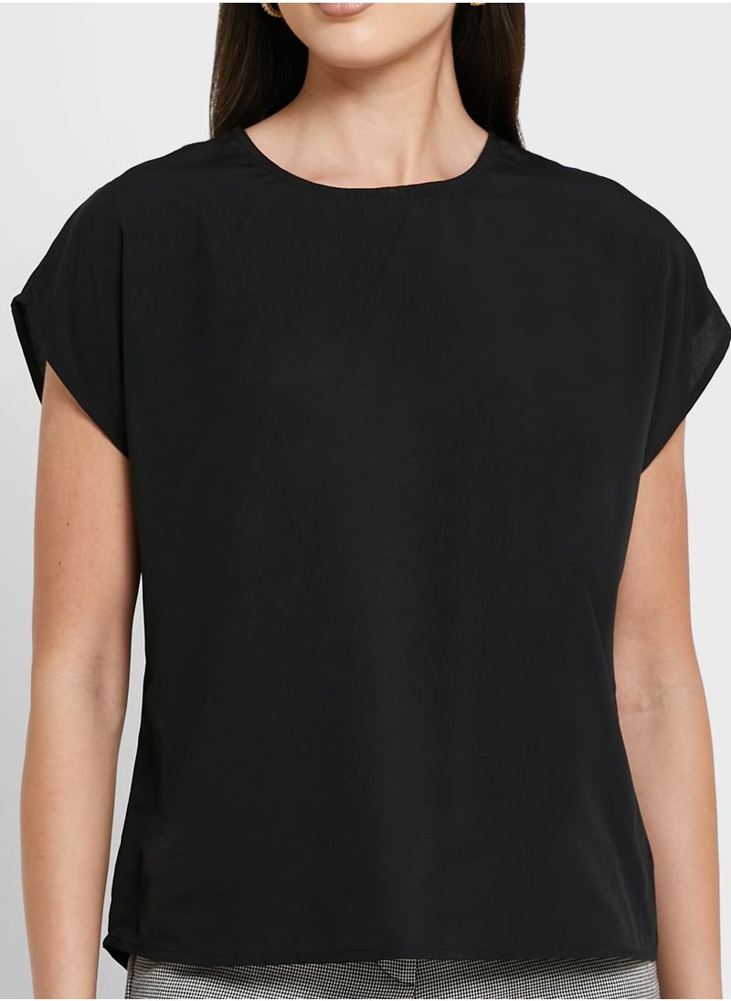 VERO MODA - Solid Crew Neck Top - Image 1