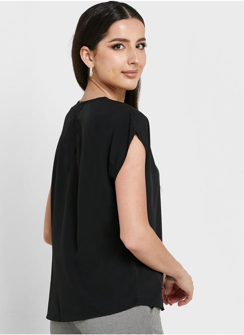 VERO MODA - Solid Crew Neck Top - Image 1