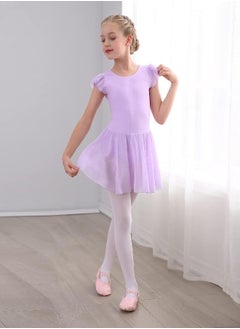 Stelle Stelle Girls Ballet Leotards Dance Dress Skirted Toddler Ballet Outfit Ruffle Sleeve (Toddler/Little Girl/Big Girl)(Light Purple(Ruffle Sleeve), 5T)  - Image 3