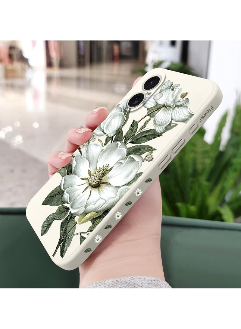 جراب لهاتف iPhone 16 Plus مقاوم للخدش مع بطانة من الألياف الدقيقة، غطاء هاتف سيليكون نحيف للغاية لهاتف iPhone 16 Plus بحجم 6.7 بوصة - لون القطن الأبيض. - Image 4