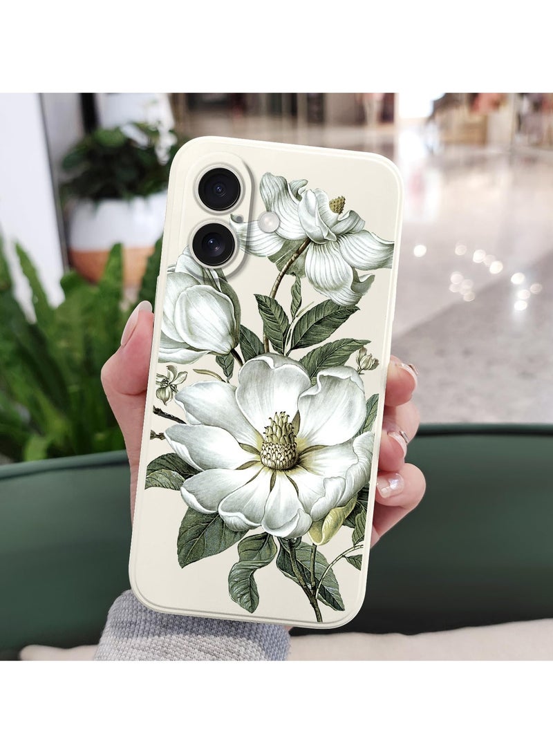 جراب لهاتف iPhone 16 Plus مقاوم للخدش مع بطانة من الألياف الدقيقة، غطاء هاتف سيليكون نحيف للغاية لهاتف iPhone 16 Plus بحجم 6.7 بوصة - لون القطن الأبيض. - Image 3