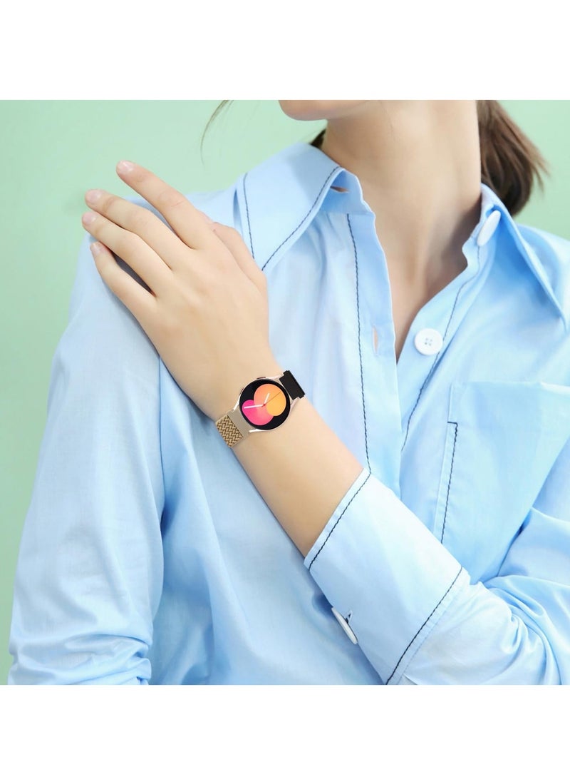 Bands for Samsung Galaxy Watch 6/5/4/5 Pro/6/4 Classic/Active 2/Active/Watch 3, 20mm Elastic Braided Nylon Loop Sport Strap for 40mm, 44mm, 45mm, 43mm, 47mm, 42mm, 46mm, and 41mm, Blue Beige - Image 5