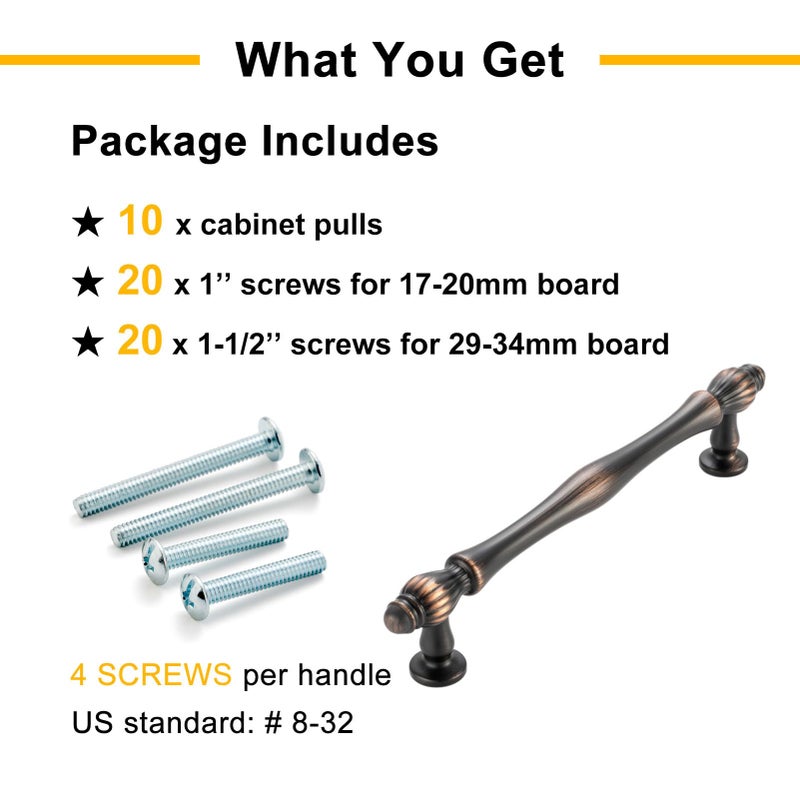 BEROSSA 10 Pack 3 Inch Oil Rubbed Bronze Cabinet Pulls Brushed Bronze Cabinet Handles Bronze Hardware for Kitchen Cabinets 2510 Drawer Dresser Cupboard Bedroom Bathroom - Image 5