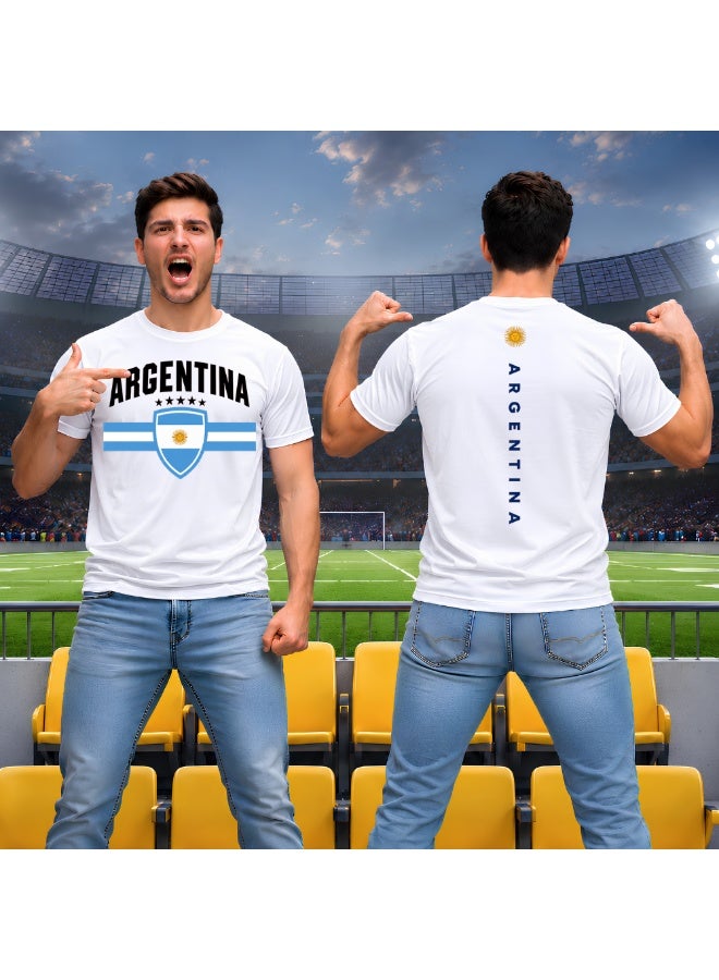 برينت شوب فور مي قميص منتخب الأرجنتين لكرة القدم للرجال | تي شيرت رياضي بتقنية Dry-Fit بطابع كرة القدم | ملابس رياضية بأكمام قصيرة | قميص مخصص للمباريات | زي رياضي كاجوال | مناسب للاستخدام اليومي - Image 4