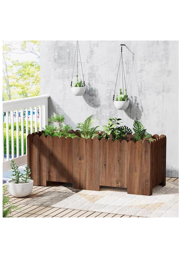 𝐅𝐅𝐃 Wooden Raised Garden Bed Planter Box – Large Outdoor Elevated Planter for Vegetables, Herbs, Flowers – Solid Fir Wood, with Drainage Gaps – Rustic Planting Container for Patio, Yard, Balcony, Greenhouse - Image 2