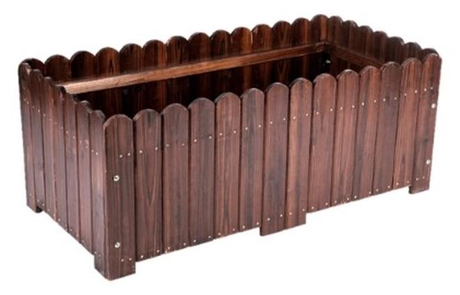 صندوق زراعة خشبي مرتفع للحديقة - وعاء زراعة خارجي كبير مرتفع للخضراوات والأعشاب والزهور - مصنوع من خشب التنوب الصلب، مع فجوات تصريف - وعاء زراعة ريفي للفناء والحديقة والشرفة والدفيئة - Image 1