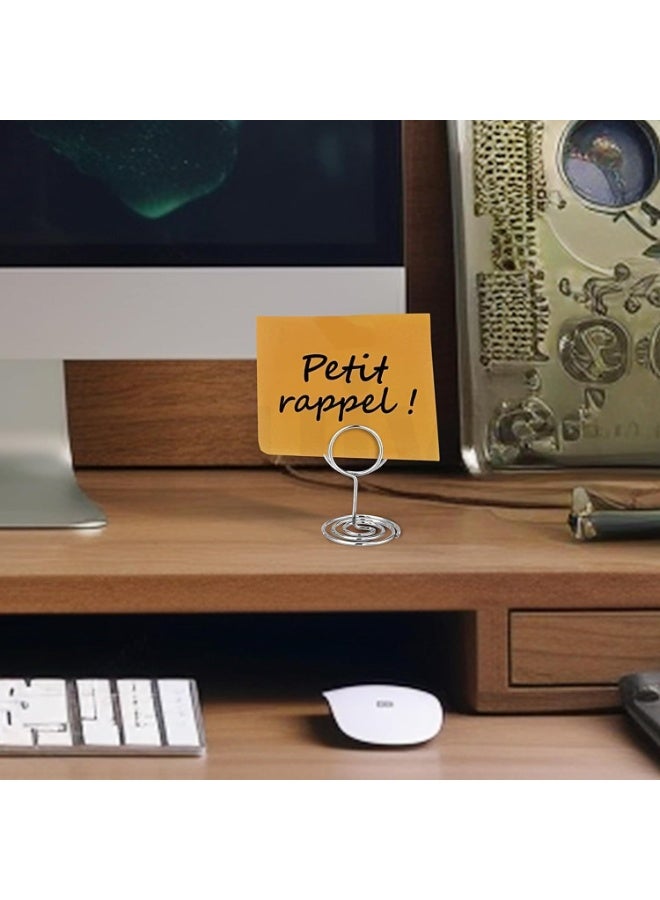 30 Pcs Table Number Holders, 5 cm Place Card Holder, Photo Holders for Tables, Cards Stand Name Menu Clips, Table Sign Holders for Wedding Anniversary Birthday Party, Silver - Image 4