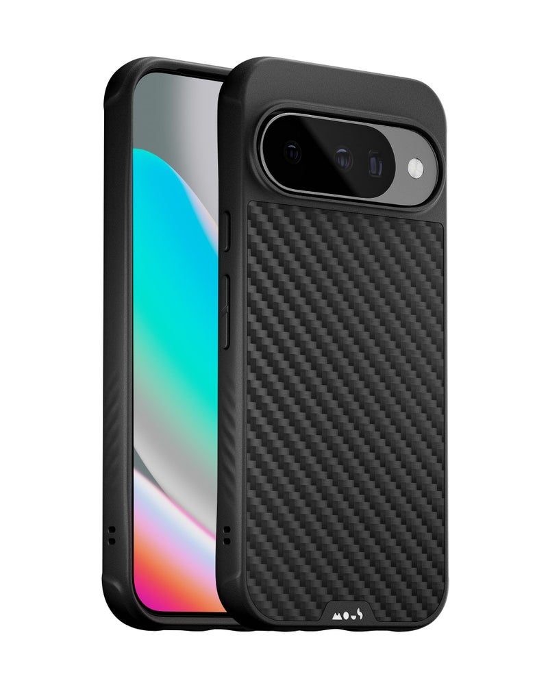 Mous for Google Pixel 10/10 Pro (2025) Case, Compatible with Qi2 MagSafe and Pixelsnap - Limitless - Protective Pixel 10/10 Pro Carbon Fibre Case - Shockproof Phone Cover, Black - Image 1