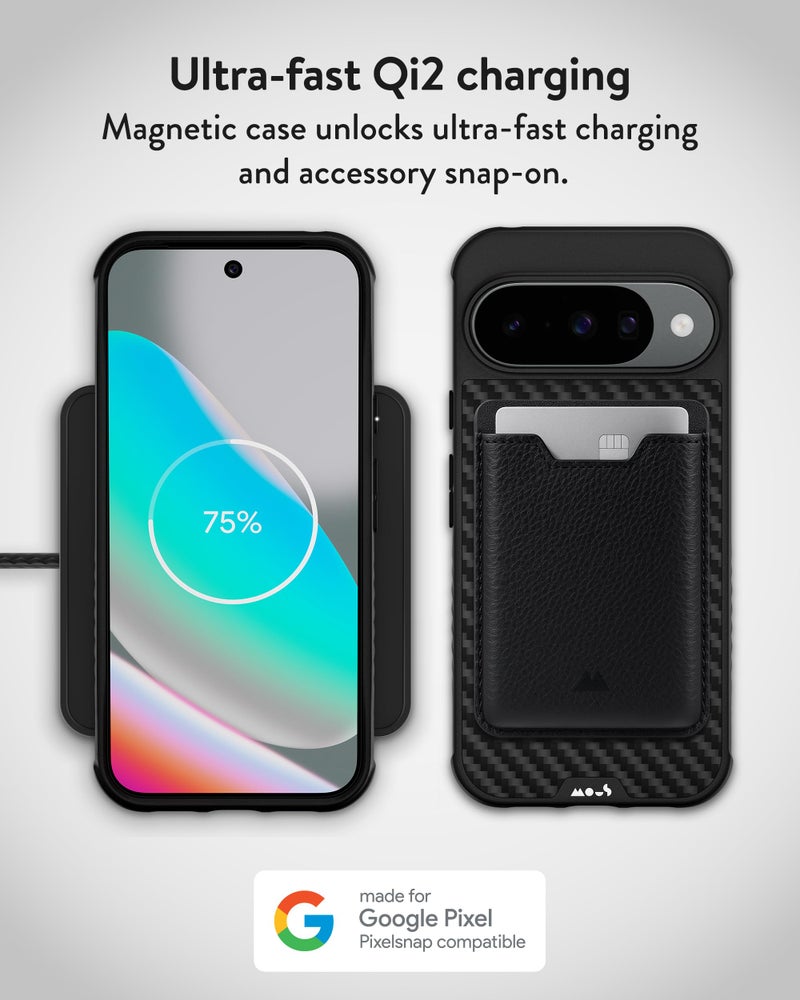 Mous for Google Pixel 10/10 Pro (2025) Case, Compatible with Qi2 MagSafe and Pixelsnap - Limitless - Protective Pixel 10/10 Pro Carbon Fibre Case - Shockproof Phone Cover, Black - Image 3