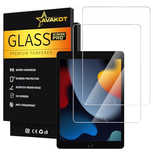 avakot 2 Pack Screen Protector for iPad 10.2, Tempered Glass Film Compatible with iPad 9th Generation 10.2 Inch 2021/2020/2019 Anti-Scratch Sensitive Dropproof Screen Protector for iPad 8th/7th Gen - Image 1