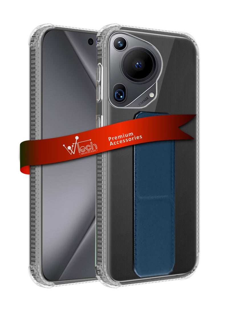 Wtech TPU Hand Grip Air Pillow Case Cover For Huawei Pura 70 Ultra 5G 2024 Clear/Navy Blue - Image 1