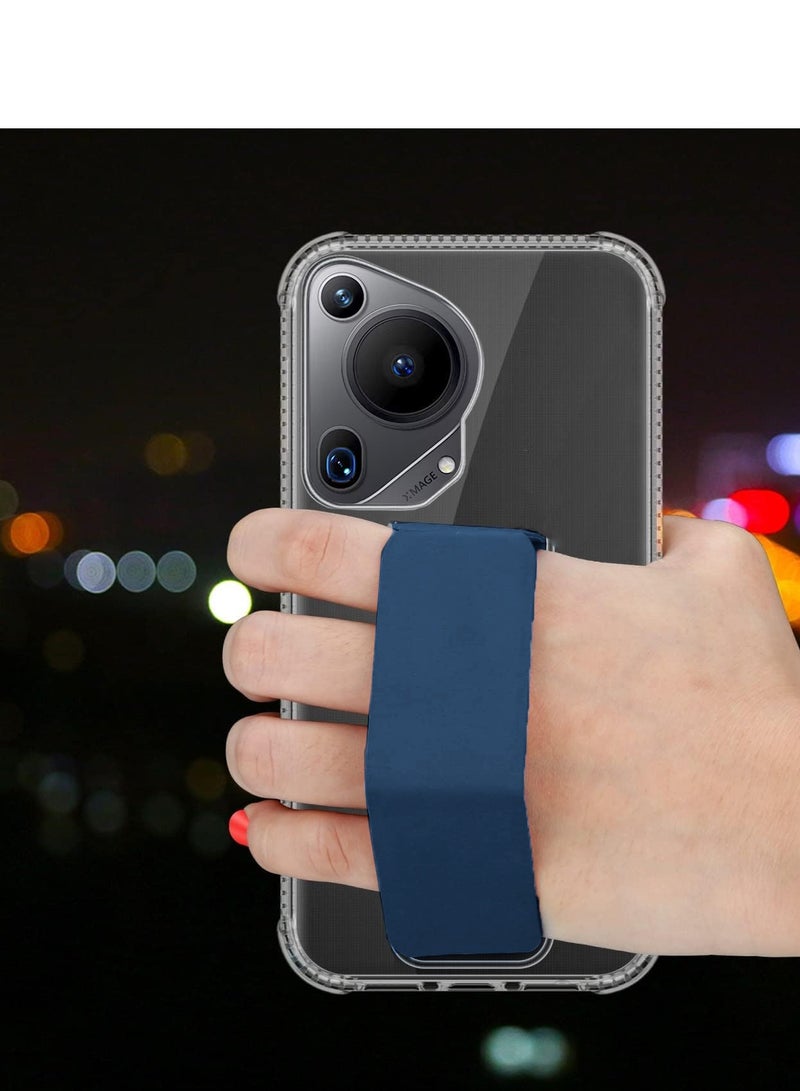 Wtech TPU Hand Grip Air Pillow Case Cover For Huawei Pura 70 Ultra 5G 2024 Clear/Navy Blue - Image 2
