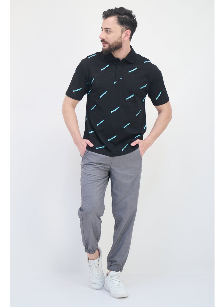 Selected Homme Men Regular Fit Short Sleeves Allover Print Polo Shirt, Multicolor  - Image 4