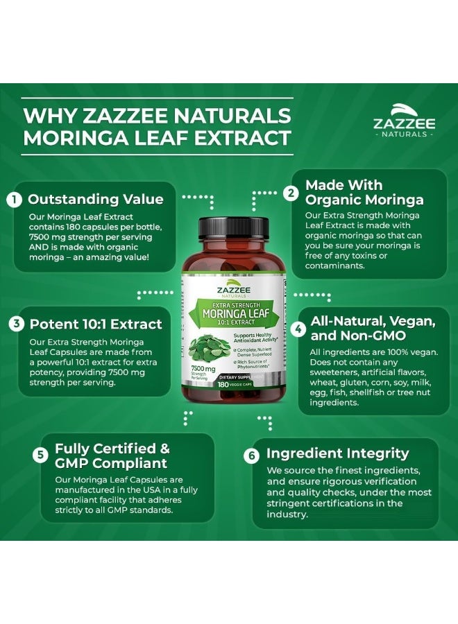 Zazzee USDA Organic Moringa Extract (150 Count)