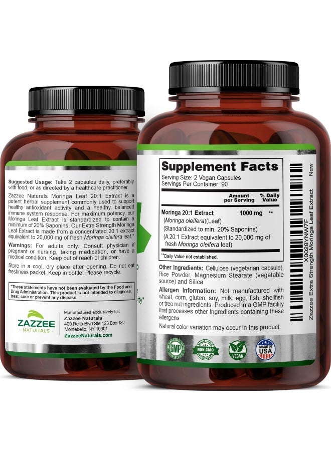 Zazzee USDA Organic Moringa Extract (150 Count)