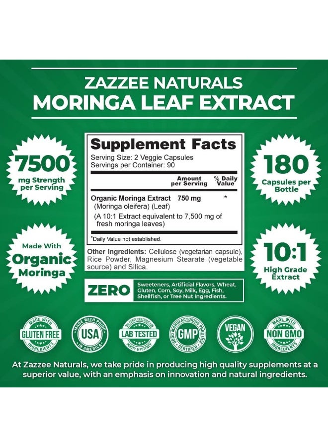 Zazzee Zazzee USDA Organic Moringa Extract (150 Count)  - Image 3