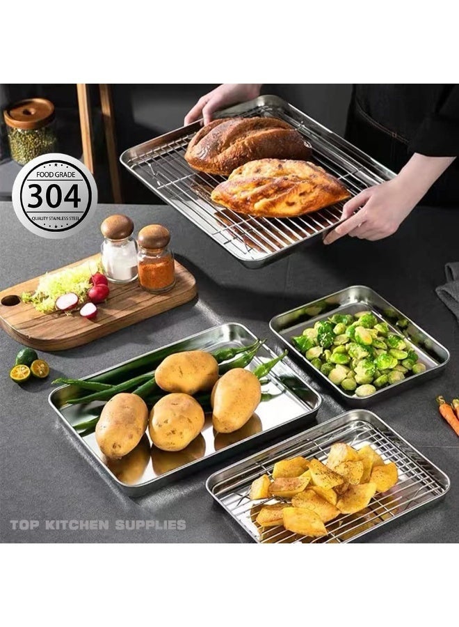Arabest Stainless Steel Baking Sheet With Rack, Cookie Sheets and Non-stick Cooling Rack, Food Grade Material Baking Pan Tray For Oven, Extra Rectangle Size Baking sheet, Warp Resistant & Non Toxic - Image 4