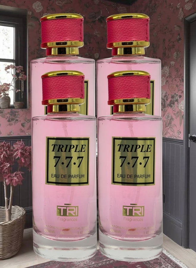 عطور TRI 4 قطع عطر تريبل 777 للنساء 100 مل - Image 1