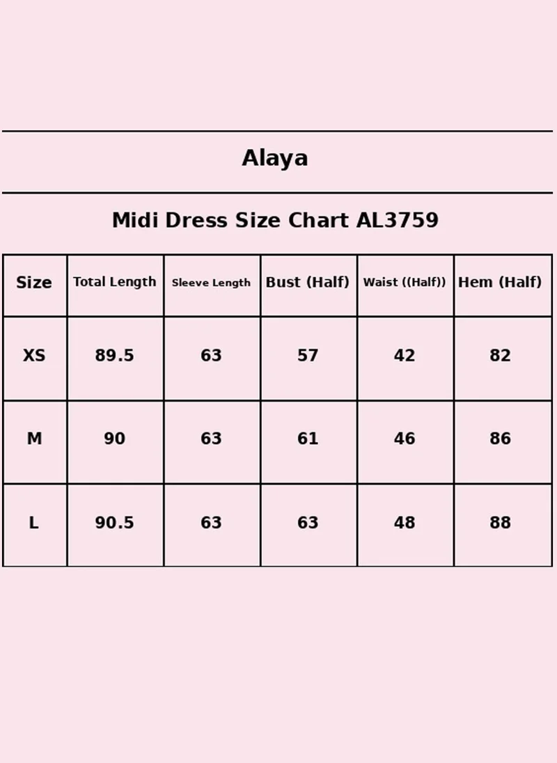 Alaya  Women   Crepe Polyster Midi Dress -AL3759 for Women | Best Price UAE