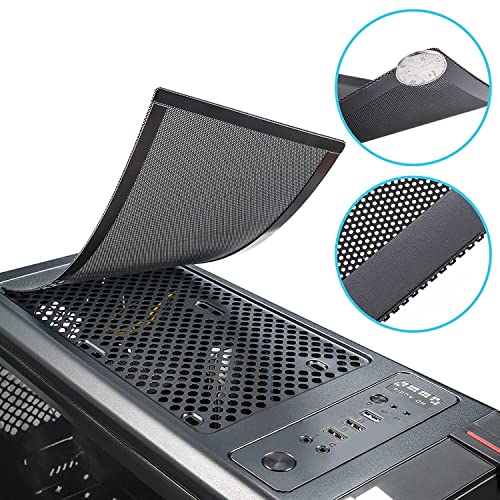 YSSHUI [4 Pack] 360x120mm PC Case Dust Mesh Filter, Magnetic Frame Computer Fan Dust Mesh PC Cooler Filter Dustproof PVC Cover Grills - Black - Image 3