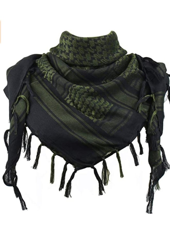 NIBEMINENT Cotton Shemagh Keffiyeh Tactical Desert Scarf Neck Head Wrap with Tassel for Men Women  - Image 1