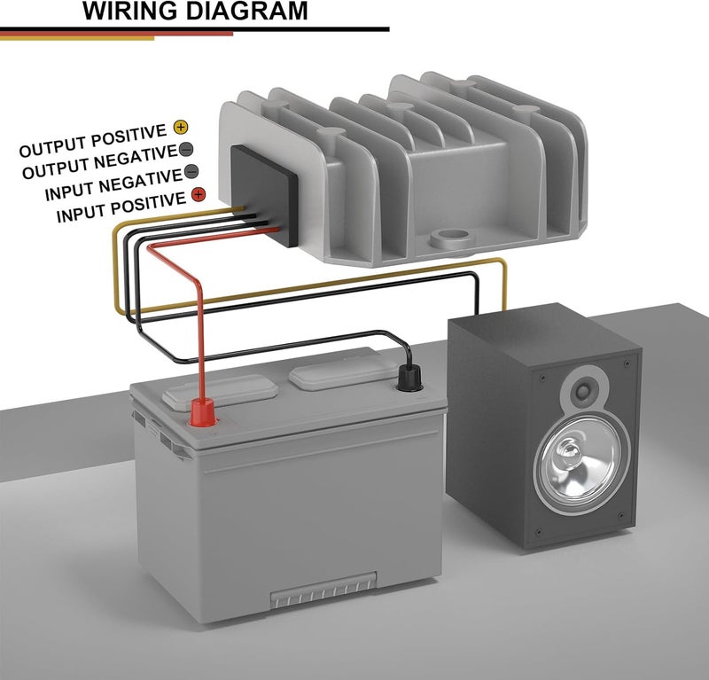 دروك محول جهد خفض DC-DC، محول طاقة للسيارة من DC 20-90V إلى 12V 6A، وحدة خفض جهد، لوحة تنظيم من الألومنيوم مقاومة للماء IP68 24V 36V 48V 60V 72V - Image 5