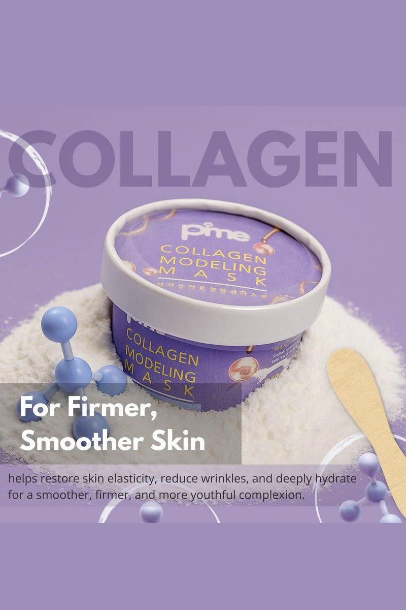 pime Collagen-Infused Modeling Mask – 3x25g Korean Peel-Off Face Masks for Wrinkle Reduction, Brightening, Hydration & Firming - Image 2