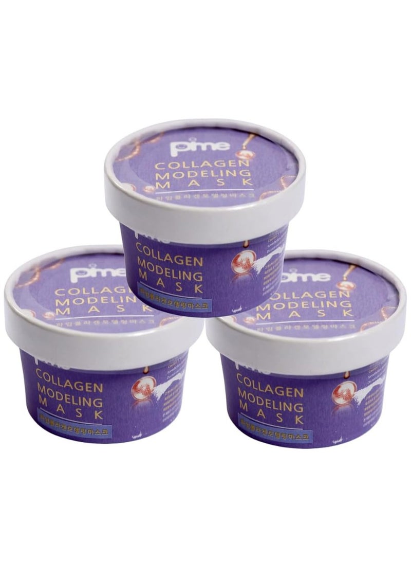pime Collagen-Infused Modeling Mask – 3x25g Korean Peel-Off Face Masks for Wrinkle Reduction, Brightening, Hydration & Firming - Image 1
