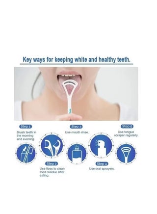 ATRJSZ 2 Pcs Tongue Scraper Oral Tongue Cleaner Mouth Tongue Cleaning Brush Fresh Breath Maker Oral Hygiene Care Brush - view 3