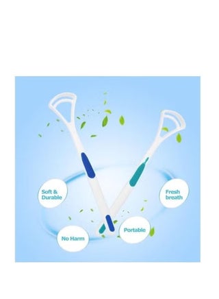 ATRJSZ 2 Pcs Tongue Scraper Oral Tongue Cleaner Mouth Tongue Cleaning Brush Fresh Breath Maker Oral Hygiene Care Brush - view 2