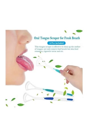 ATRJSZ 2 Pcs Tongue Scraper Oral Tongue Cleaner Mouth Tongue Cleaning Brush Fresh Breath Maker Oral Hygiene Care Brush - view 4