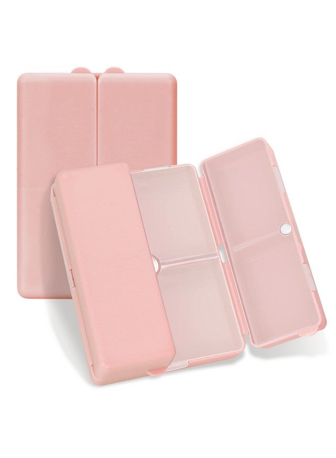 أف واي واي منظم حبوب يومي من FYY، حافظة حبوب سفر محمولة بسبعة أقسام [تصميم قابل للطي] صندوق حبوب لجيب المحفظة لحمل الفيتامينات وزيت كبد سمك القد والمكملات الغذائية والأدوية - لون ذهبي وردي - Image 1