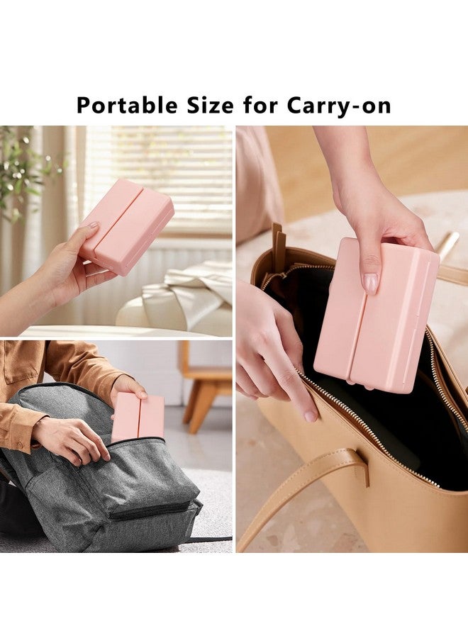 أف واي واي منظم حبوب يومي من FYY، حافظة حبوب سفر محمولة بسبعة أقسام [تصميم قابل للطي] صندوق حبوب لجيب المحفظة لحمل الفيتامينات وزيت كبد سمك القد والمكملات الغذائية والأدوية - لون ذهبي وردي - Image 3