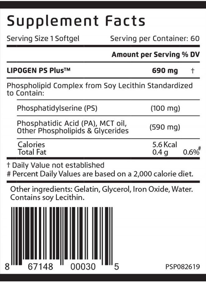 PS Plus - Memory and Focus Supplement for Seniors - Brain Booster Scientifically Formulated to Enhance Brain Health - Memory Supplement. (60 Softgels)