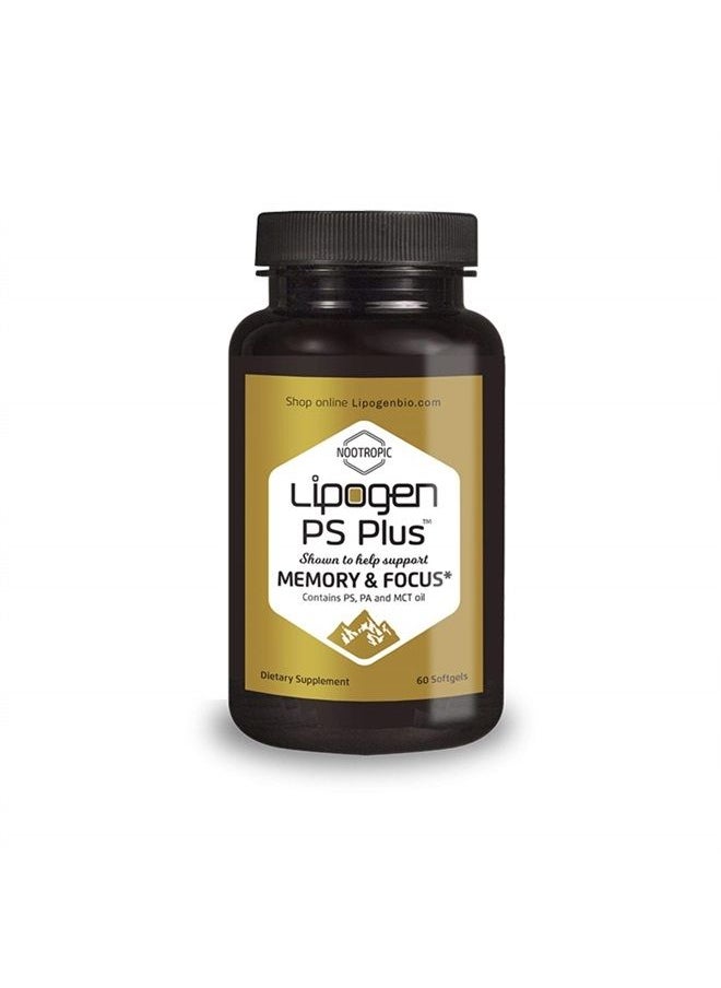 PS Plus - Memory and Focus Supplement for Seniors - Brain Booster Scientifically Formulated to Enhance Brain Health - Memory Supplement. (60 Softgels)