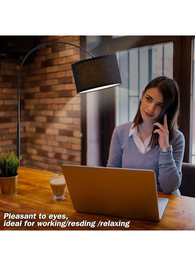 إيروريكس مصابيح أرضية حديثة قابلة للتعتيم مع جهاز تحكم عن بعد بقاعدة رخامية 185 سم مصابيح أرضية قائمة لغرفة المعيشة وغرفة النوم والمكتب وارتفاع ورأس قابل للتعديل بـ 3 درجات حرارة ألوان 12 وات أسود - Image 4