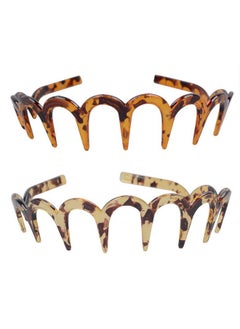 Fodattm 2Pcs Zig Zag Shark Tooth Hairband Plastic Headband Hair Comb Women Hair Hoop Hair Accessories (B#)  - Image 1