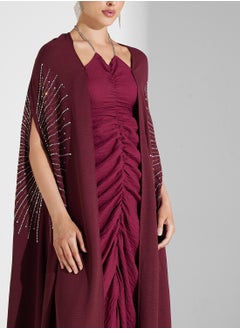 hayas closet Ruched Flared Sleeve Abaya  - Image 3