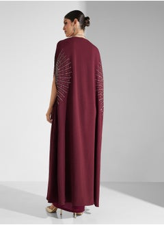hayas closet Ruched Flared Sleeve Abaya  - Image 2