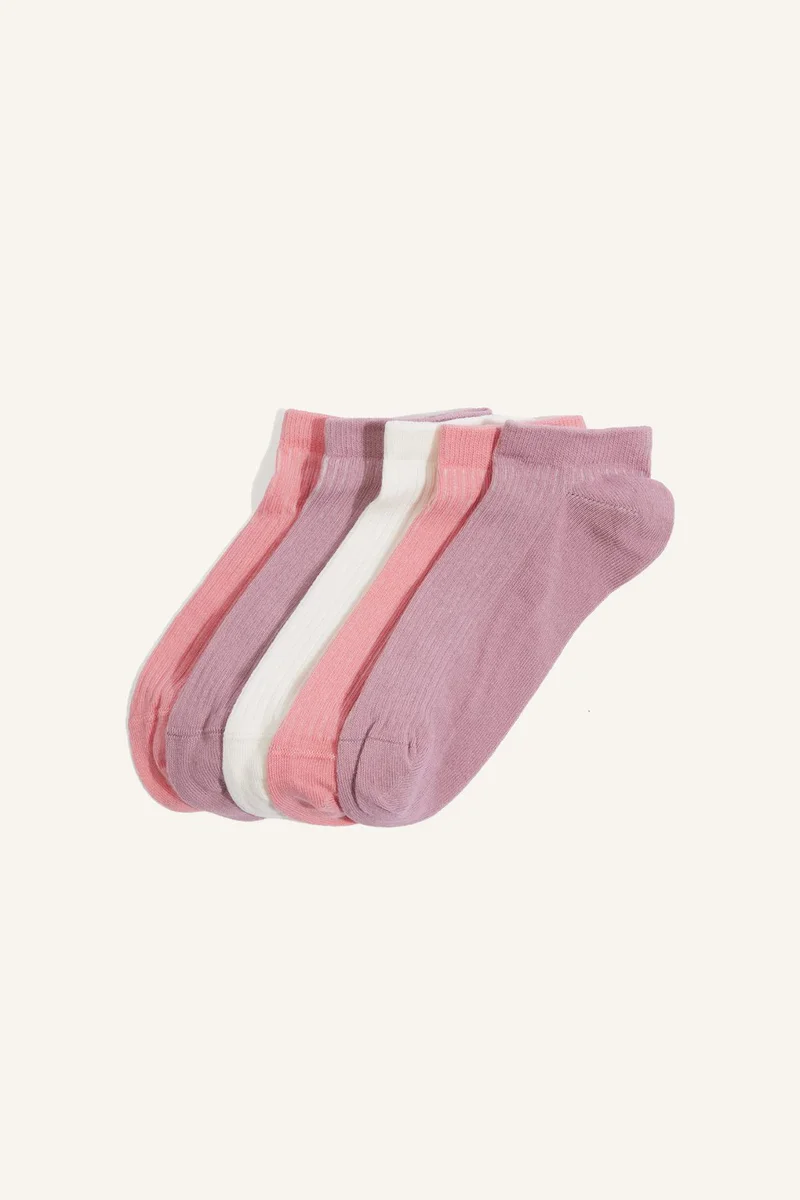 Woman 5 Piece Cotton Short Socks