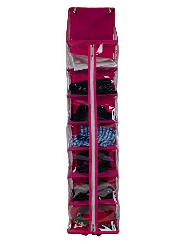 JMD Plastic Hanging Cloth Organizer(48-inch, Pink) - Image 5