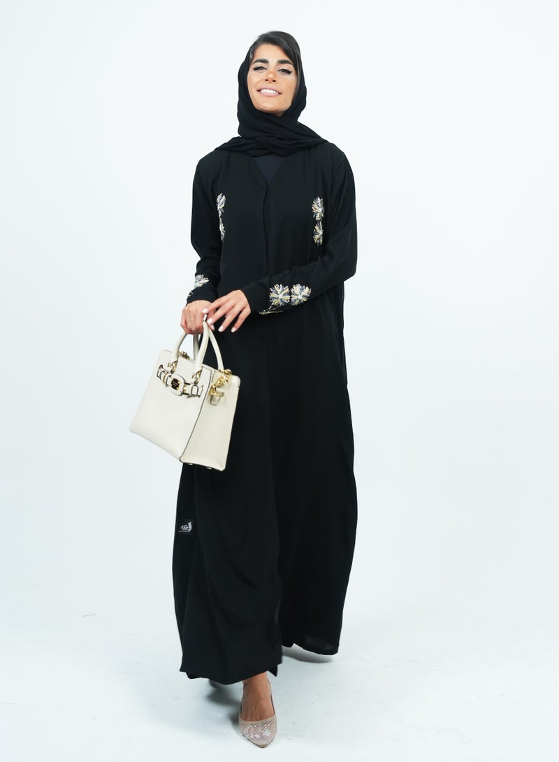 روزيت عباية عباية مزخرفة بتطريز يدوي وقصة فرنسية - Image 4