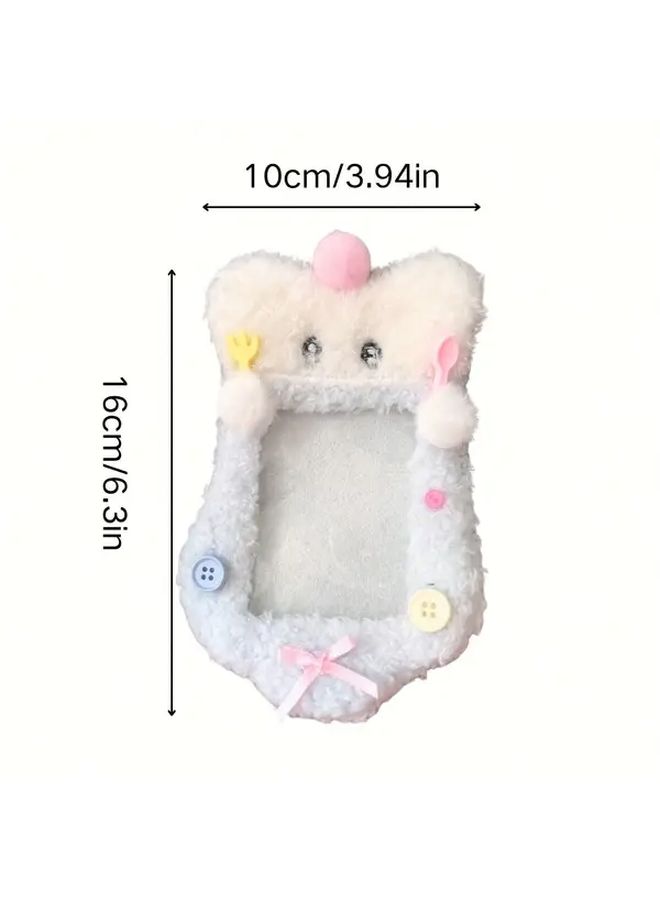 White Plush Dog Card Holder For Student ID Cards Business Cards Birthday Gift - Image 2